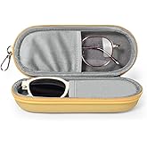 Huvon Double Eyeglasses Case, Dual Glasses Sunglasses Organizer with Zipper Closure, Eyewear Storage Box for Men Women Travel
