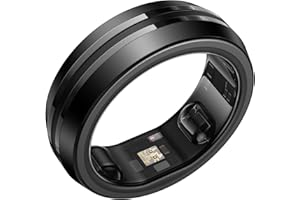 RENPHO Lynx Smart Ring-All Day Sleep & Activity Tracking, Includes Charging Case, Gifts for Men, 7-Day Battery Life, Subscription-Free App for iOS & Android, Size Before You Buy (Black, Size 11)