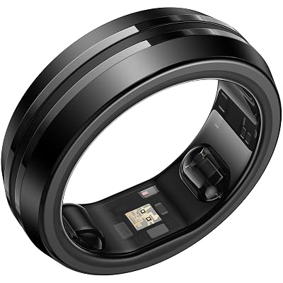 RENPHO Lynx Smart Ring-All Day Sleep & Activity Tracking, Includes Charging Case, Gifts for Men, 7-Day Battery Life, Subscription-Free App for iOS & Android, Size Before You Buy (Black, Size 11)