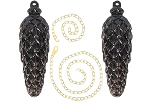 VILLCASE 2Pcs Cuckoo Clock Weights with Chains - Decorative Vintage Cuckoo Clock Pendulum - Traditional Antique Musical Accessory for Home Decor