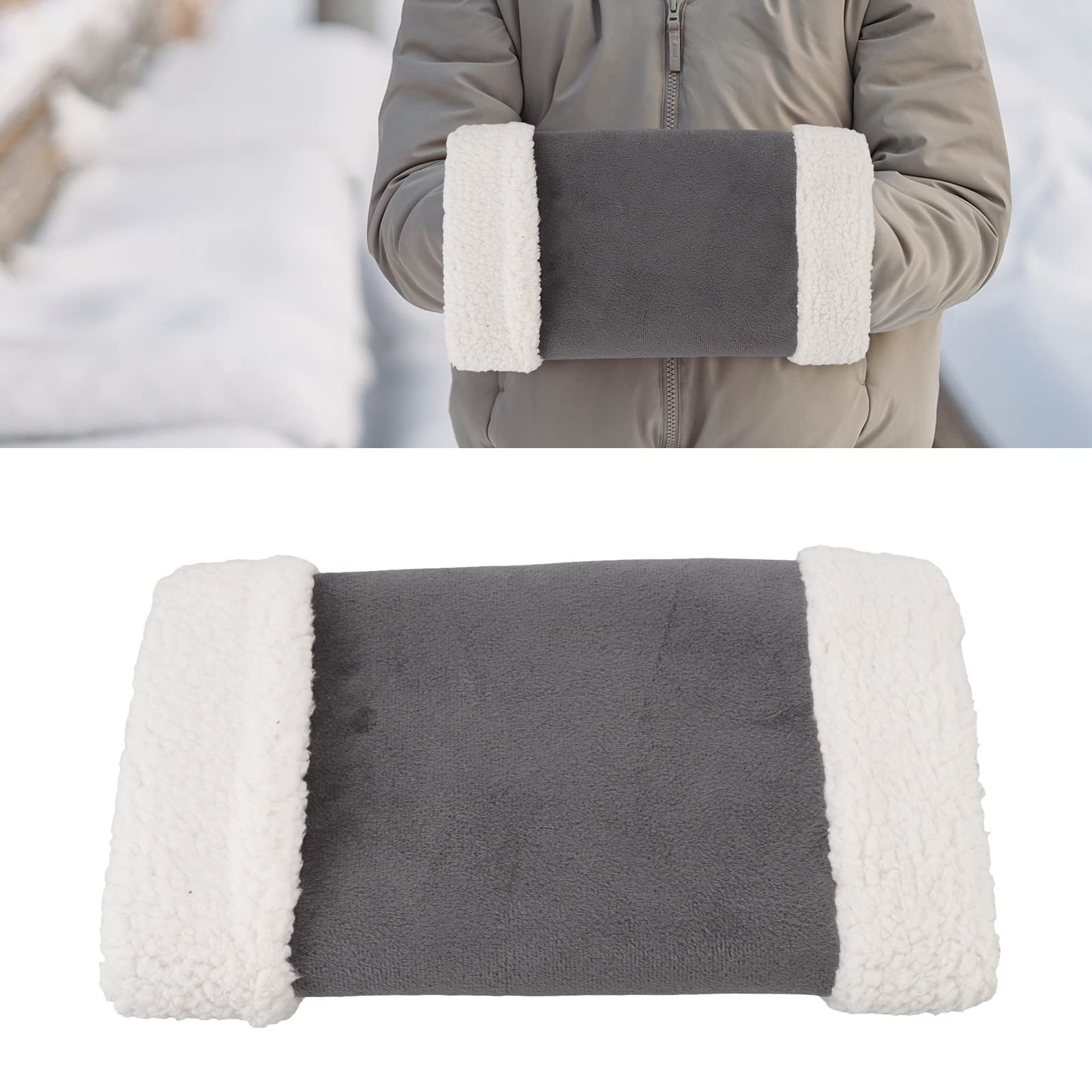 Jeanoko Portable Heated Hand Muff, Thickened Heated Hand Warmer Pouch USB Rechargeable Electric Heater, Fast Heating, for Outdoor Hunting Snow Camping in Cold Winter 10W(Gary)