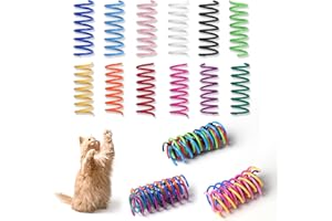 Kitys Fatch 12PCS 12Colors Cat Spring Toys for Indoor Cats, Interactive Coil Springs for Self Play, Durable Heavy Plastic Cat Spiral Spring, Hunting, Biting, Swatting Creative Kitten Toy.