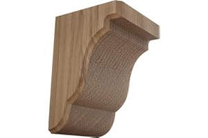 Ekena Millwork BKTW05X05X08BERO Bedford Wood Brackets, 5 1/4"W x 5"D x 7 1/2"H , Red Oak