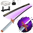 RENGENG Light Up Sword, 40 Inches Rechargeable Plastic Anime Replica with Belt & Stand, Original Texture Anime Sword