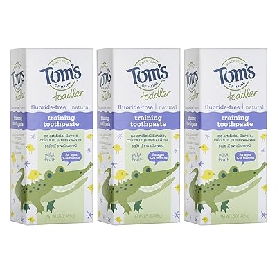 Tom's of Maine Toddlers Fluoride-Free Natural Toothpaste in Gel, Mild Fruit, 1.75 Ounce, 3 Count