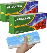 Hemiks 50 Pcs 1L Reusable Zip Lock Freezer Bags with Expandable Bottom