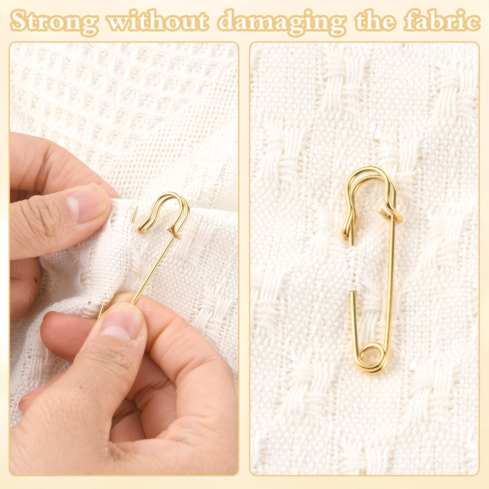 Sibba Large Safety Pins, 20Pcs Safety Pins Heavy Duty, Safety Pins for Clothes, Blanket Safety Pins, Pins Fasteners for Clothes, Leather, Crafts, Canvas, Blankets, Shawls, Kilts(Gold)
