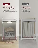VASAGLE Laundry Basket Hamper with Removable Liner 65 L White Cream view 6