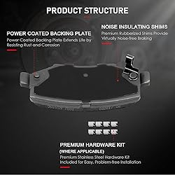 cciyu D1274 Rear Ceramic Disc Brake Pads Kit For
