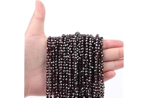 WTIAN Garnet Natural Gemstone Square Cube Stone Beads,Spacer Loose Beads for Jewelry Making Bracelet Necklace Earrings,80-90Pcs(4mm)