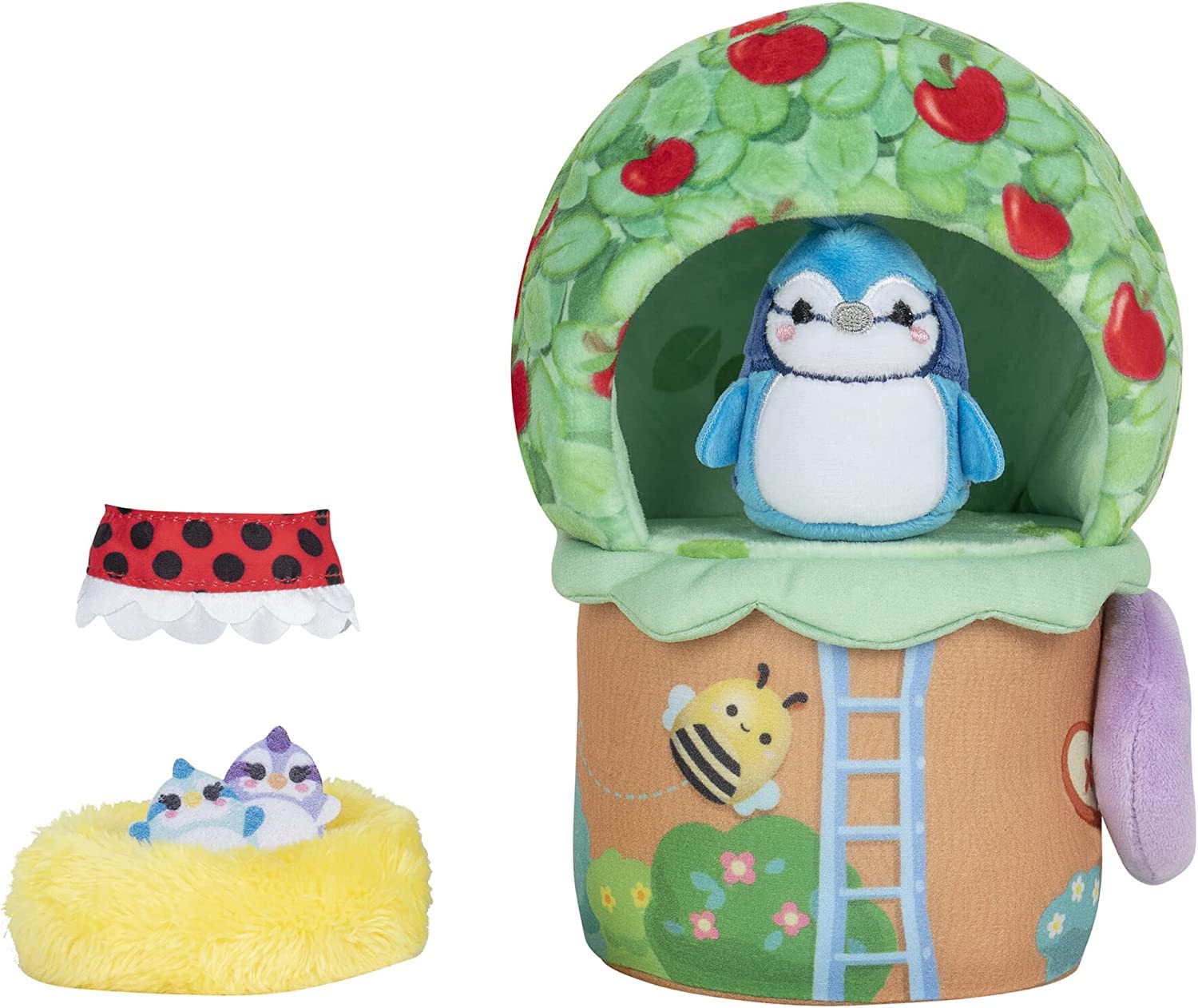 Squishville by Original Squishmallows Deluxe TipTop Treehouse Playscene - Includes 2-Inch Babs the Blue Jay Plush, Ladybug Dress, Bird’s Nest & Treehouse Playscene - Toys for Kids — image 1