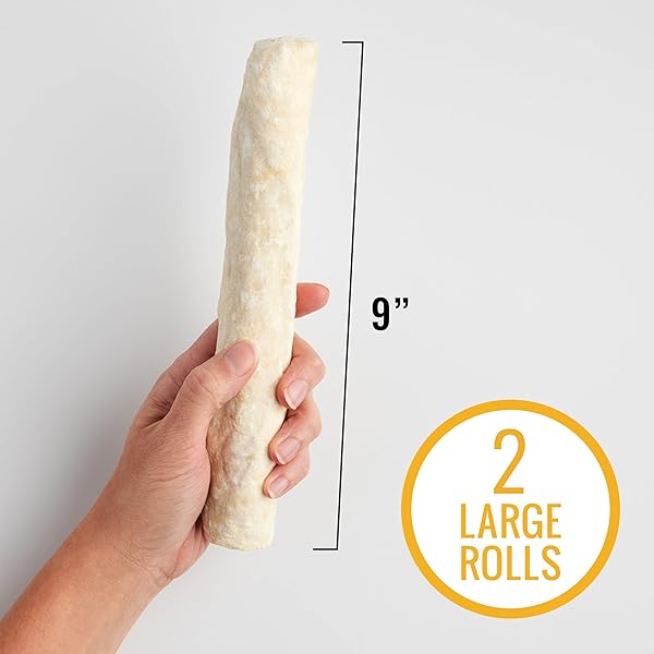 GOOD N FIT LARGE ROLLS WITH REAL CHICKEN LIVER FLAVOR, 2 COUNT, LONG-LASTING HIGHLY DIGESTIBLE RAWHIDE CHEWS FOR DOGS