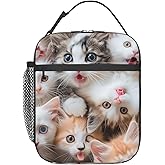 VANZEV Cute Cat Lunch Box for Kids Girls Boys Kitten Lunch Bag Cooler Tote Reusable Insulated Lunch Bag Container Gifts for Office Picnic Travel Work School