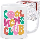 Chanceboleng Cool Moms Club Mug with Gift Box, 11Oz Ceramics Coffee Cup, Funny Mom Gift Ideas for Mother's Day,Christmas,Birthday