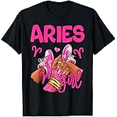 Aries Girl Birthday Queen Women Sneakers Zodiac Sign T-Shirt