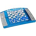 LEXIBOOK LCG3000_12 ChessLight, Electronic Chess Game with Touch-Sensitive Keyboard and Light and Sound Effects, 32 Pieces, 64 Levels of Difficulty, Battery, Blue/Grey