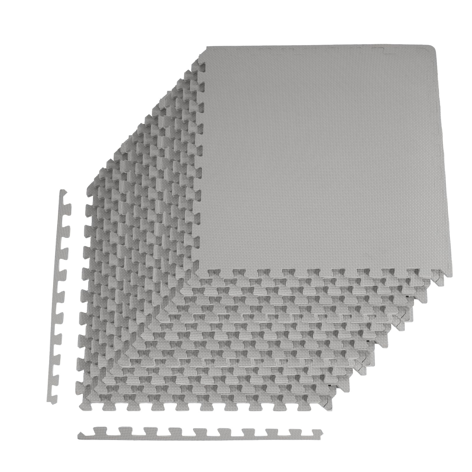 Photo 1 of ?Updated? Gym Mat, 1" Thick EVA Foam Exercise Mat, 18-Pack Interlocking Puzzle Tiles - Non-Slip Gym Flooring for Home Workout, Kids Play & Equipment Padding, 72 Square Feet, Grey