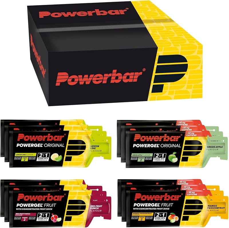 - PowerGel Multiflavour Box - 12x41g - Gel energetico ad alto contenuto di carboidrati - Sodio