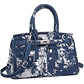 New Classic Denim Blue Jeans Pants Purse, Trendy Satchel Handbag For Women, Ladies Designer Tote Bags Office Handbag (Style B)