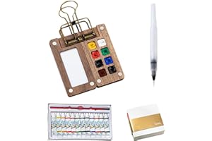 Watercolor Set - 12/24 Color Mini Watercolor Paint Kit, Portable Travel Watercolors with Storage Bag and Metal Clip, for Arti