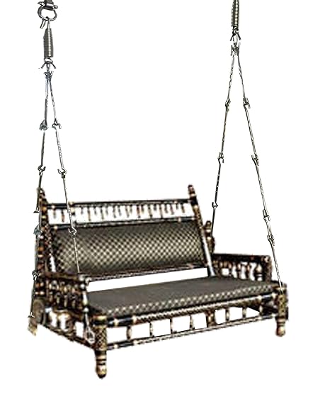 Kaushalendra Garden Zula Swings Sankheda Indoor Balcony Wooden Hanging Swing Home Decor 4 Ft. Size