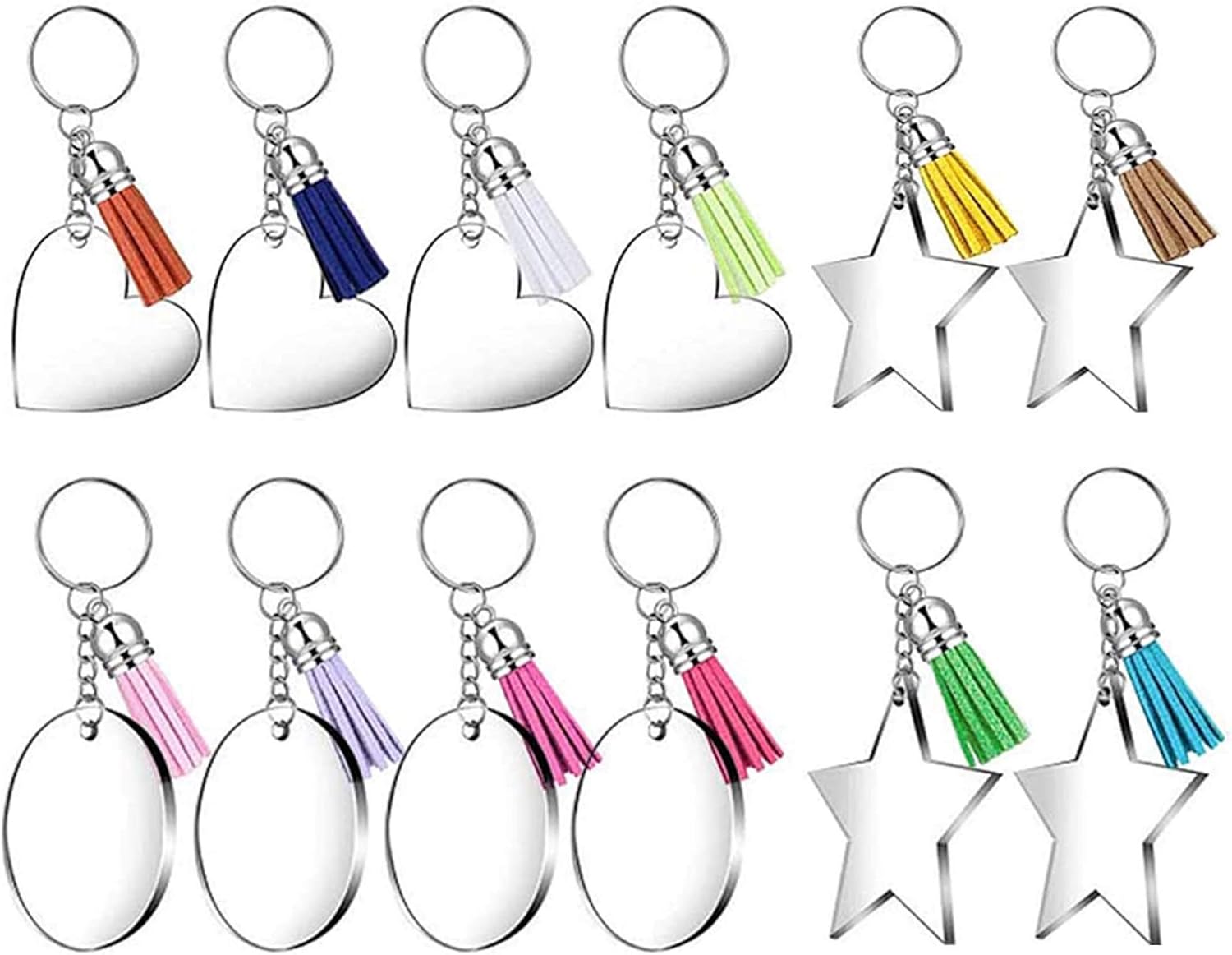 120-teiliges Acryl Schlüsselanhänger Set - DIY Rohlinge Für Kreative Bastelprojekte