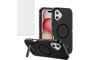 Asuwish Phone Case for iPhone 16 6.1 inch Compatible with Magsafe Tempered Glass Screen Protector Cell Cover Stand Rugged Sho