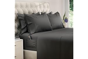 DREAMCARE King Size Sheets Set – 6 pcs Cooling Bed Sheets – up to 15” Deep Pocket King Sheet Set – 2500 Supreme Collection – Extra Soft 100% Brushed Microfiber Hotel Luxury with Side Pocket – Gray
