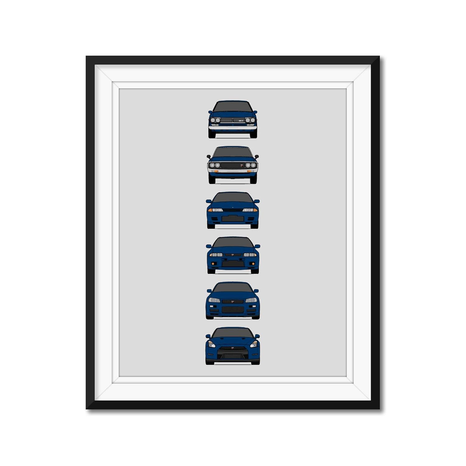Amazon Com Nissan Skyline Gt R Generations Inspired Poster Print Wall Art Handmade Decor Of The History And Evolution Of The Nissan Skyline Gtr Kpgc10 Kpgc110 R32 R33 R34 R35 Handmade