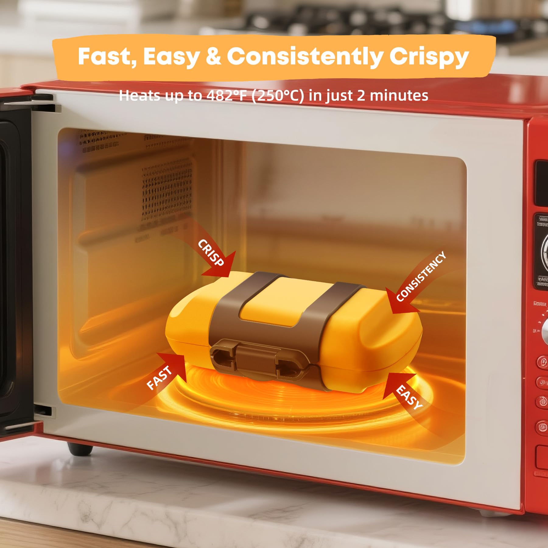 Condition photo showing New/Like New for mico dingker microwave sandwich maker, microwave toastie maker, snack maker & panini press, microwav