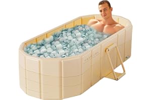 COBOPANDA Portable Bathtub for Adult 59" Large Collapsible Cold Plunge Bathtub Foldable No Installation Ice Bath Tub for Shower Stall, Bathroom Hot SPA Soaking Standing Tub