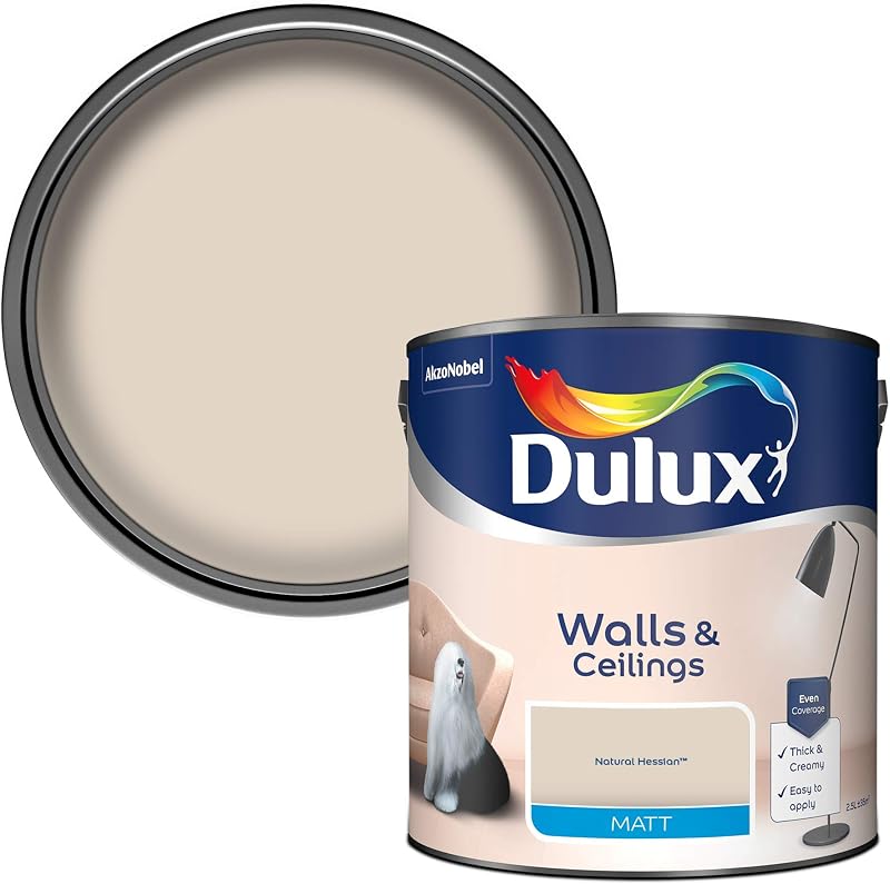 Dulux Walls & Ceilings Matt Emulsion Paint Natural Hessian 2.5L