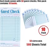 Giyofom 10pk Server Guest Checks Note Pads Restaurant Order Pads 500 Sheets view 2
