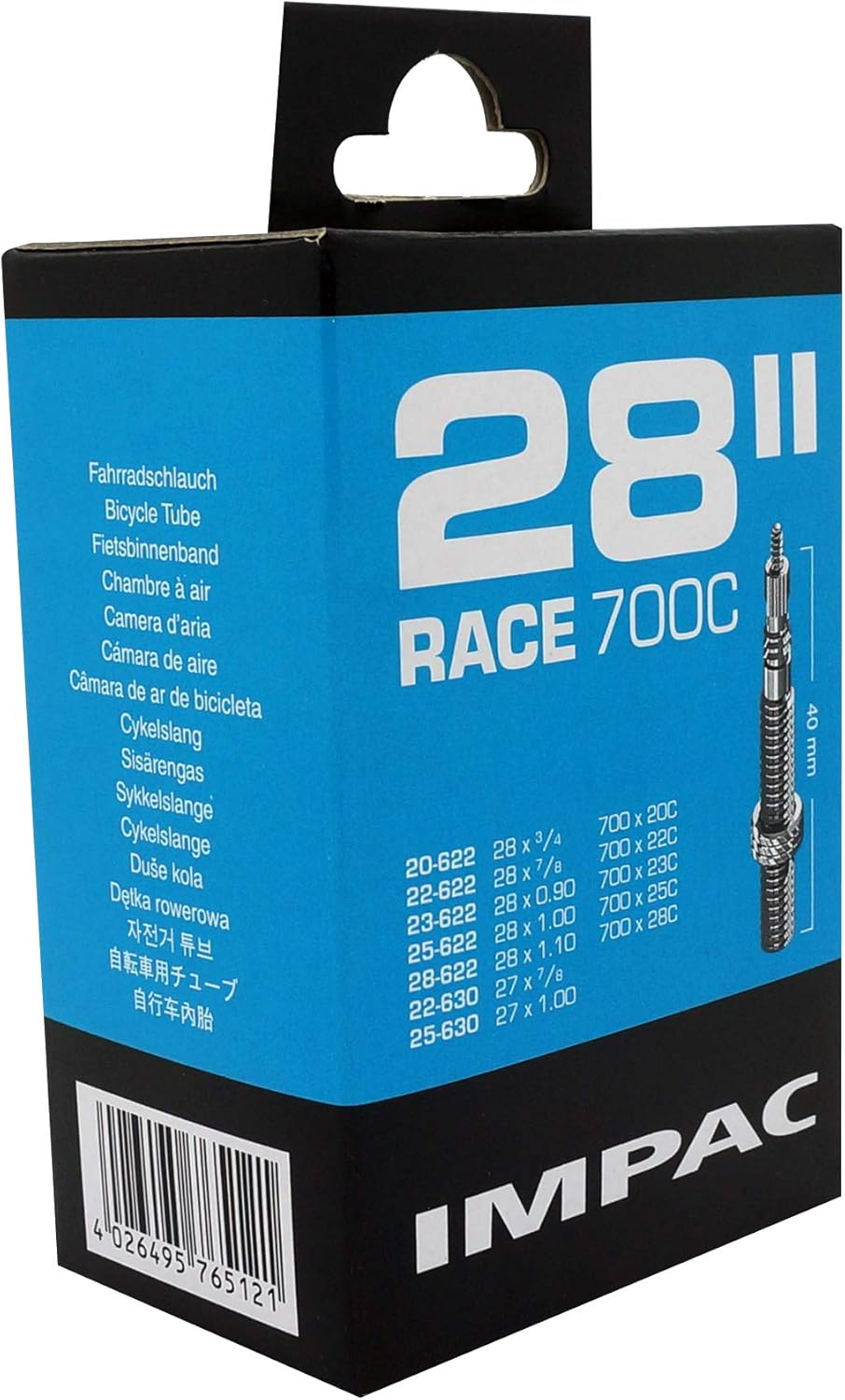 Schwalbe IMPAC SV28"Race Tubes 20/28-622/630,Black, 20/28-622/630 (700x20/28c)