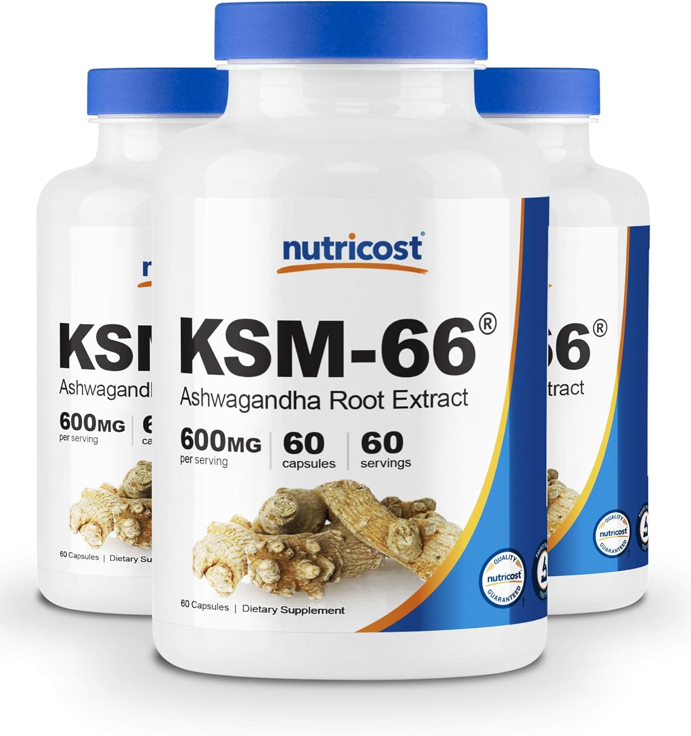 Nutricost KSM-66 Ashwagandha Root Extract 600mg, 60 Veggie Caps - High Potency 5% Withanolides - with BioPerine - Full-Spectrum Root Extract: Health & Personal Care