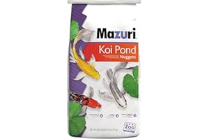 Mazuri Koi Floating Pond Nuggets, Floating Koi Fish Food for Ponds, 20 lbs