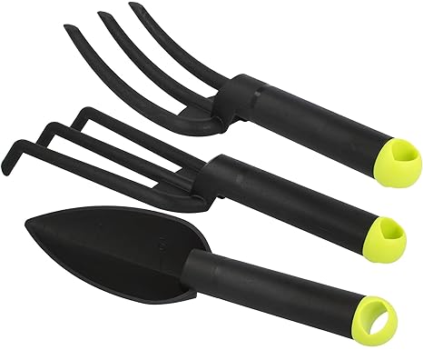 com-four® 3-teiliges Gartenwerkzeug-Set - Kleingrubber, Blumenkelle und Blumengabel - für Garten und Balkon (03-teilig - Set 