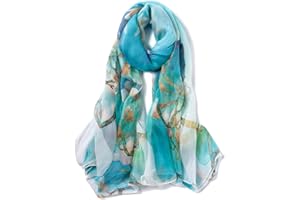 STORY OF SHANGHAI Women's 100% Mulberry Silk Scarf Luxury Ladies Silk Scarves Sunscreen Shawls Wraps For Hair