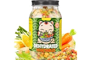 EGCINA Freeze Dried Mixed Dehydrated Vegetables - 10.58oz Natural Ramen Toppings Vegetable Flakes, No Gluten& No Allergen, Dry Veggie for Cooking, Camping, Emergency Supply