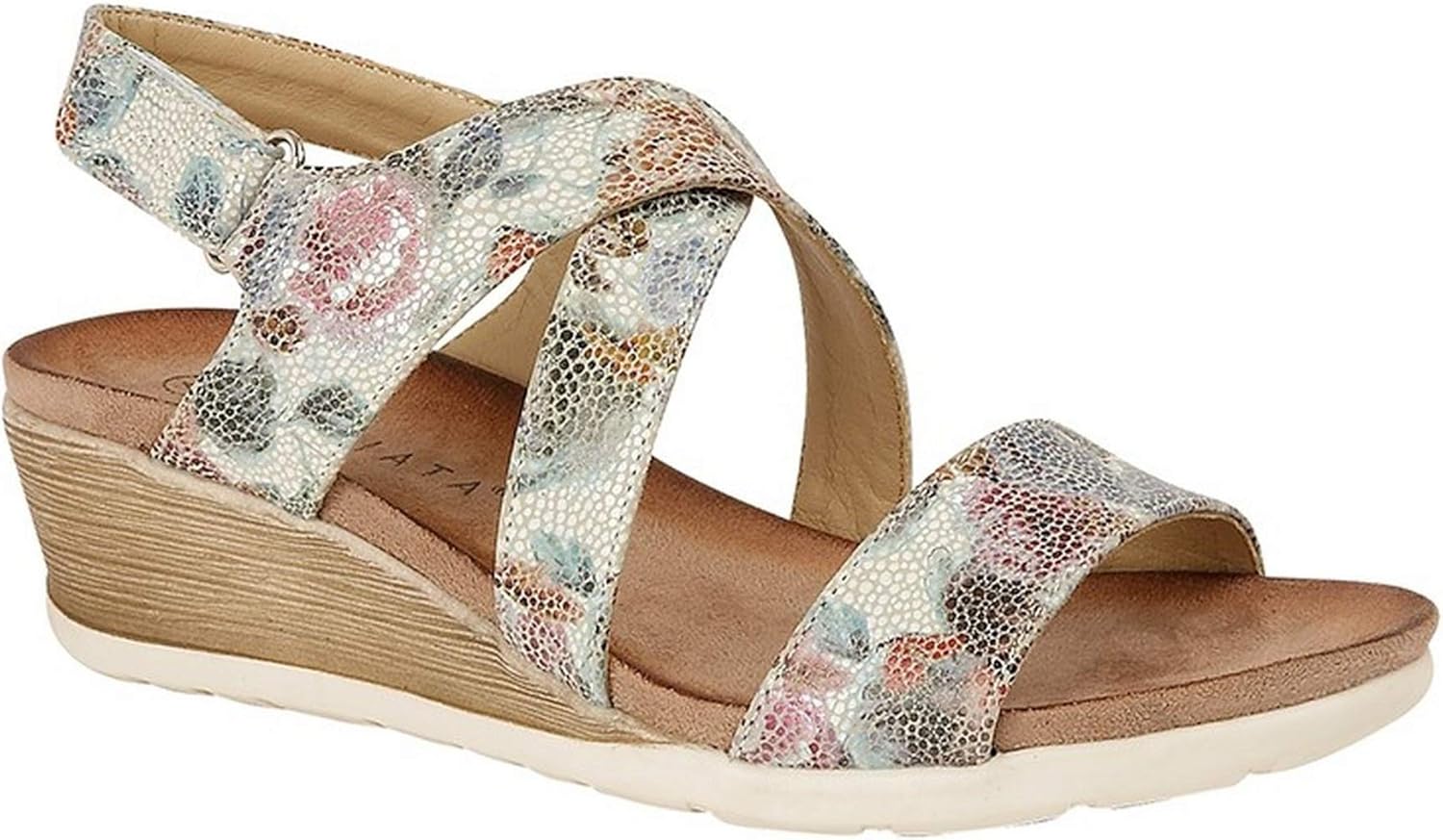 crossover wedge sandals