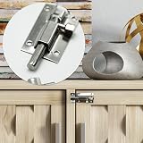 SZXMDKH Stainless Steel Door Bolts Lock Latch 2 Pack 2 Inch Silver Sliding Plate view 4