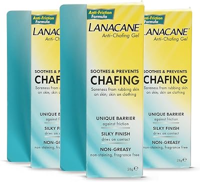 Lanacane Anti Chafing Gel 28g x 3 Moisturiser Anti-Friction Cream Rash Relief