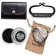 KonvoySG Carbon Steel Fire Striker, English Flint Stone & Char Cloth Traditional Hand Forged Fire Starter, Leather Gift Kit with Emergency Tinder Jute Bag