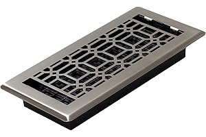 Decor Grates NGH410-NKL New Gothic Floor Register, 4 x 10 Inches, Plated Nickel