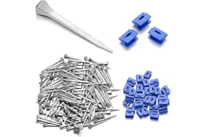 Zonon 150 Pcs Stained Glass Making Tool Set 100 Horseshoe Nails and 50 Glass Stop Blocks for Making Stained Panels