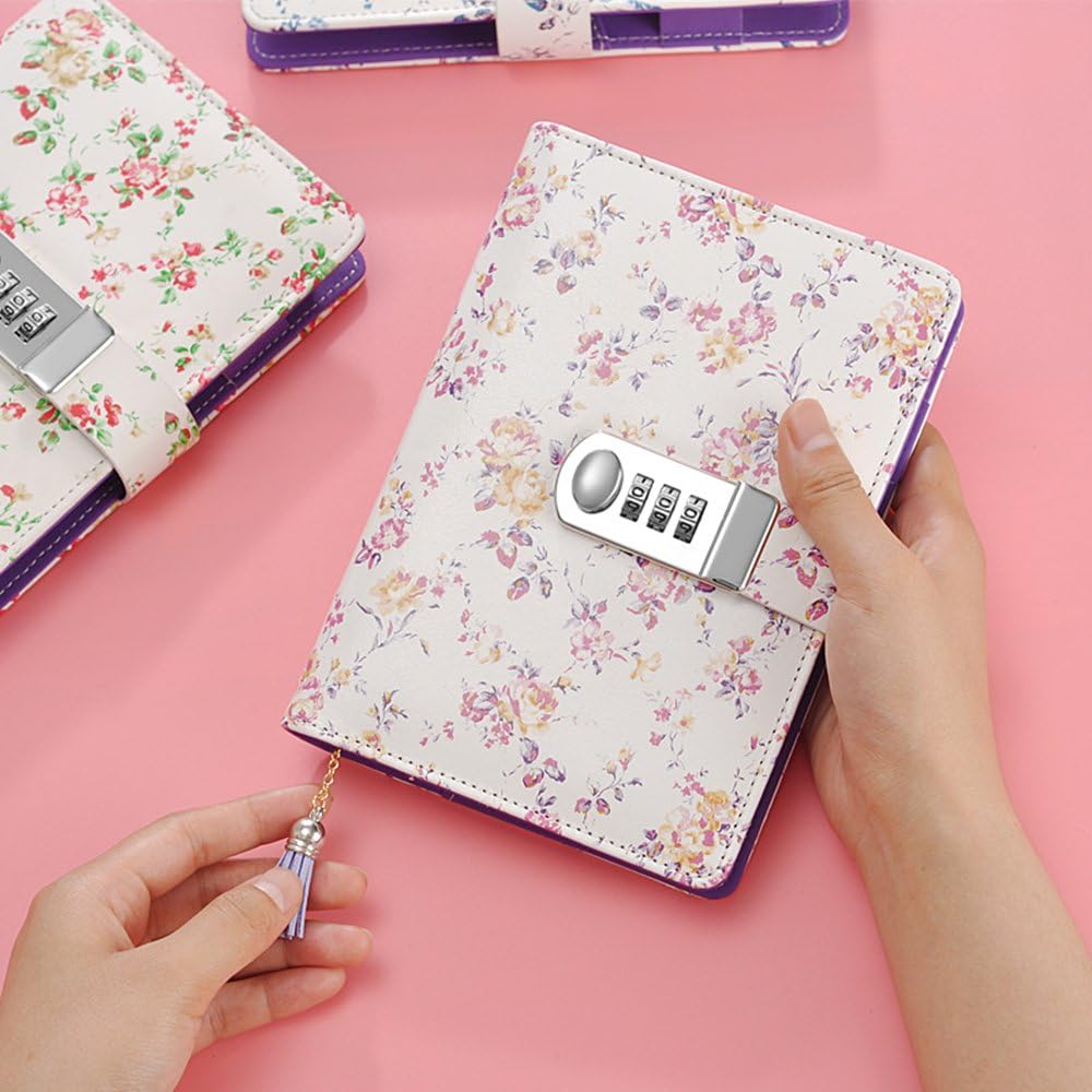 NectaRoy PU Leather Refillable Password Notebook Writing Journal Diary with Combination Lock - Image 5