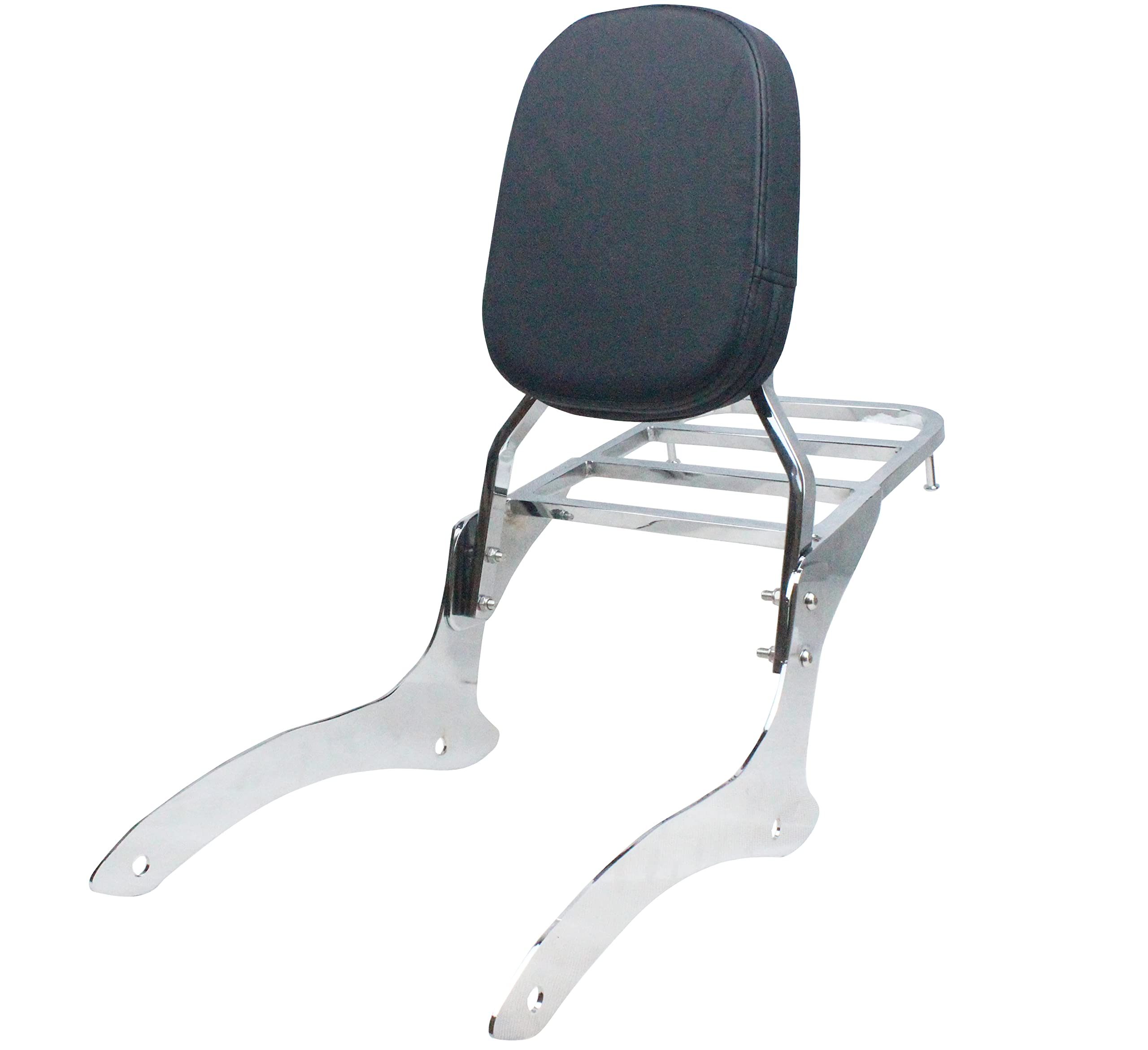 Photo 1 of YHMOTO Sissy Bar Backrest + Luggage Rack Combo Fits for 2000-2011 Yamaha V-Star XVS 1100 Classic Dragstar XVS 1100 Classic (Chrome)