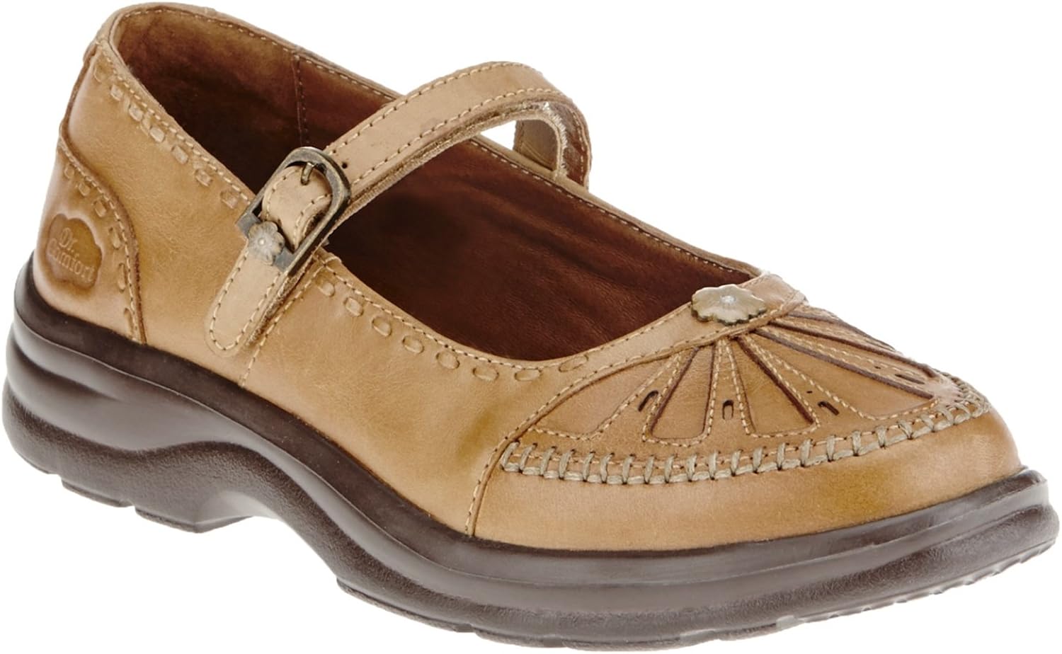 tan leather mary jane shoes
