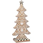 MACKENZIE-CHILDS Tabletop Christmas Tree, Decorative Tree for Christmas Decor, Small, Gingerbread Cookie