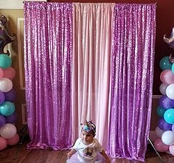 Poise3EHome 2Pcs 2Ft x 8Ft Sequin Backdrop